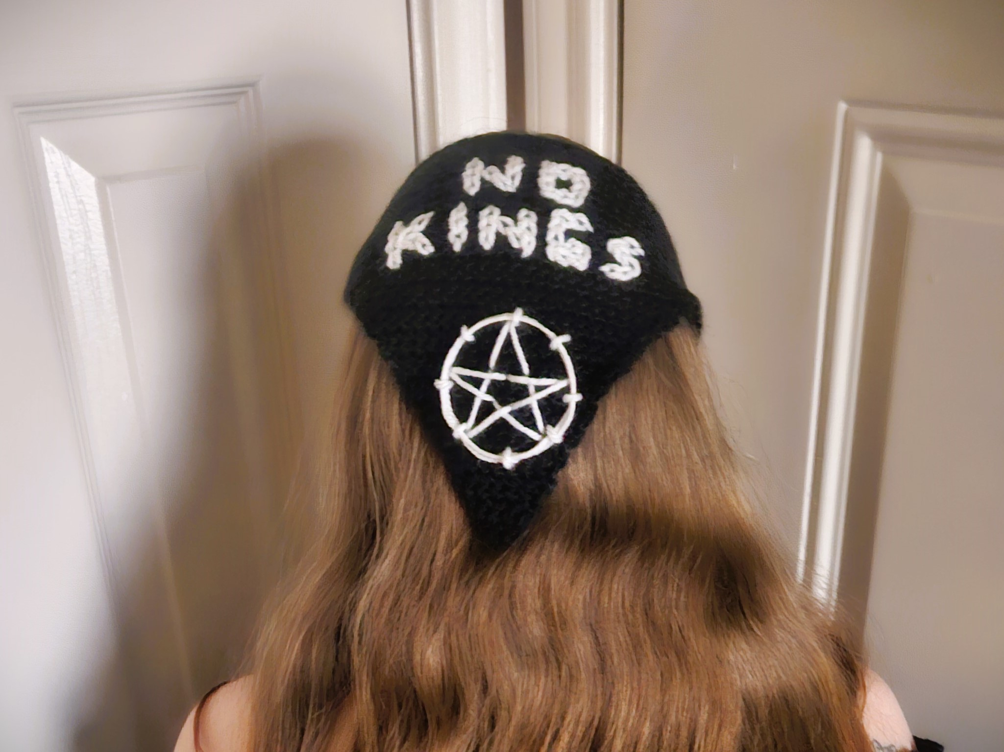 No Kings Headkerchief worn from the back