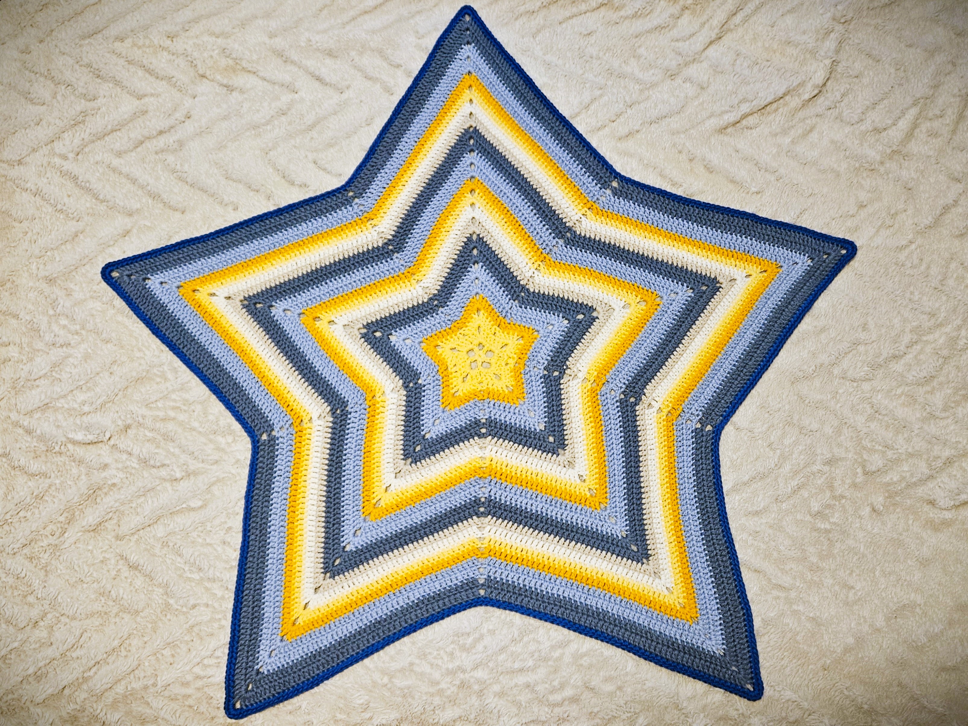 Star Baby Blanket Blu-Yel