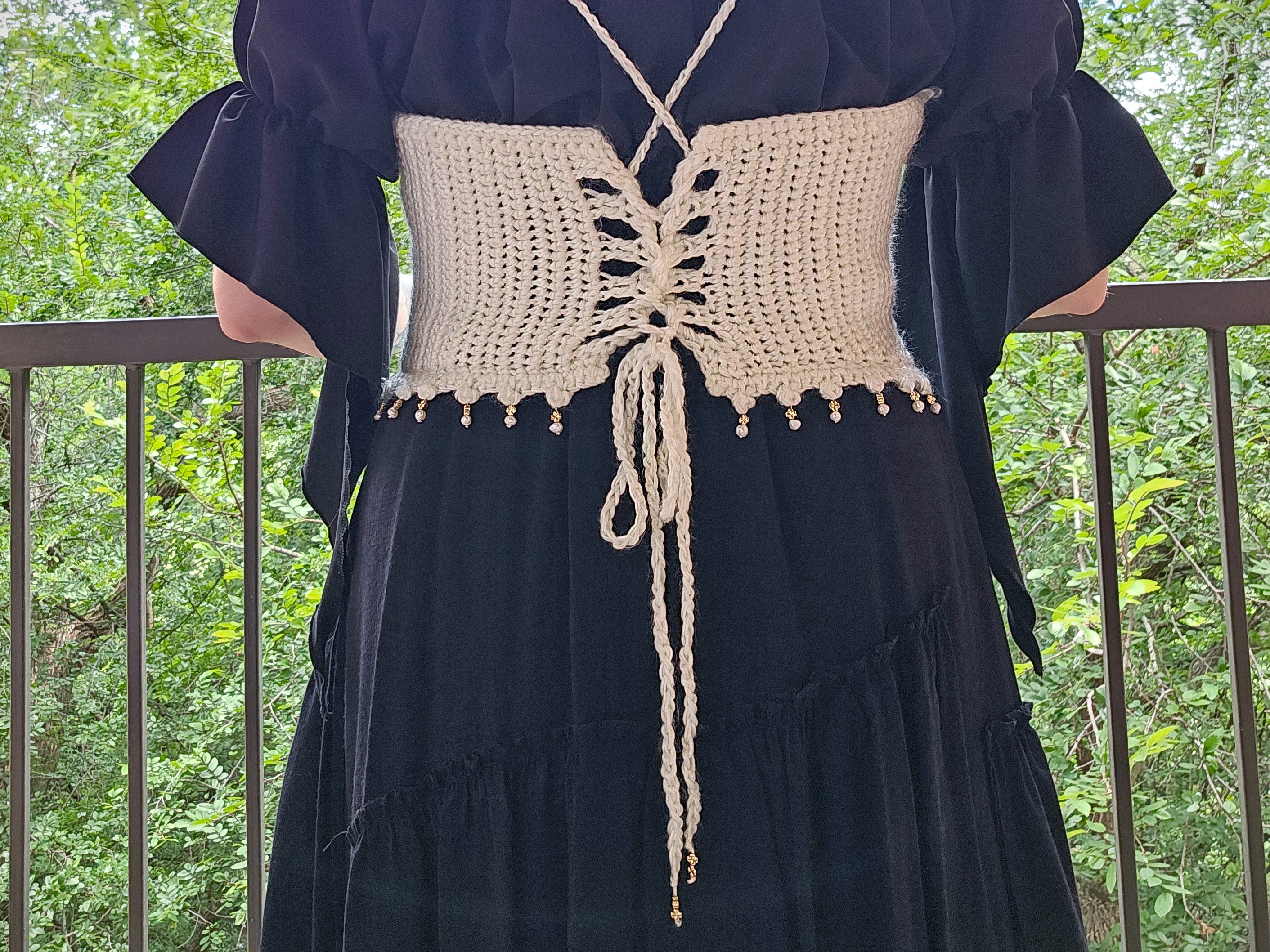 Crochet Wedding Corset back lacing